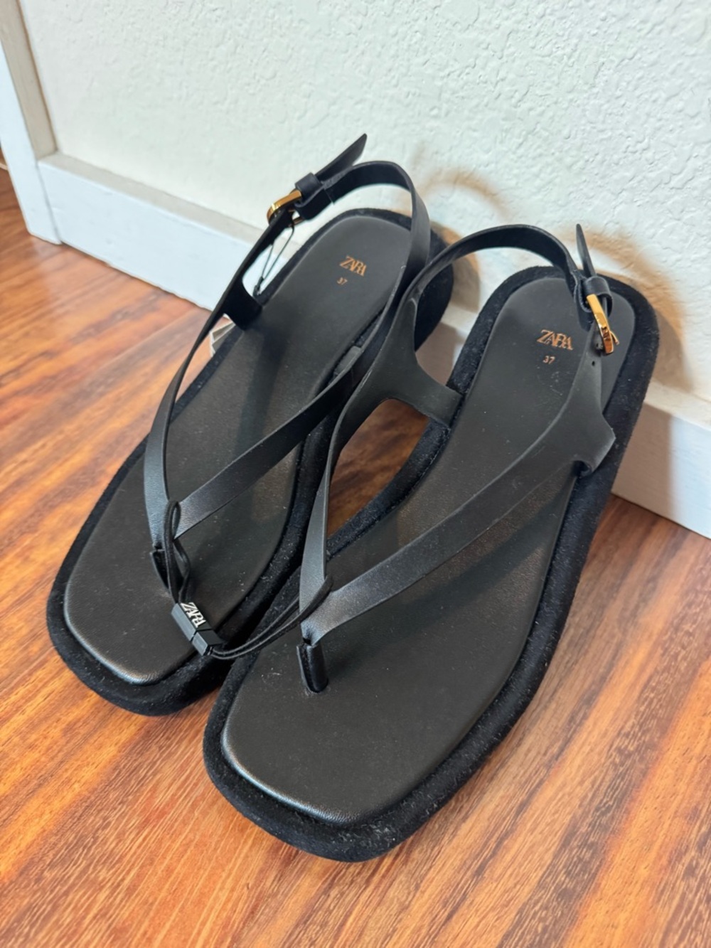 NWT Zara flatform flip flop sandals 7/37 - Picture 3 of 7